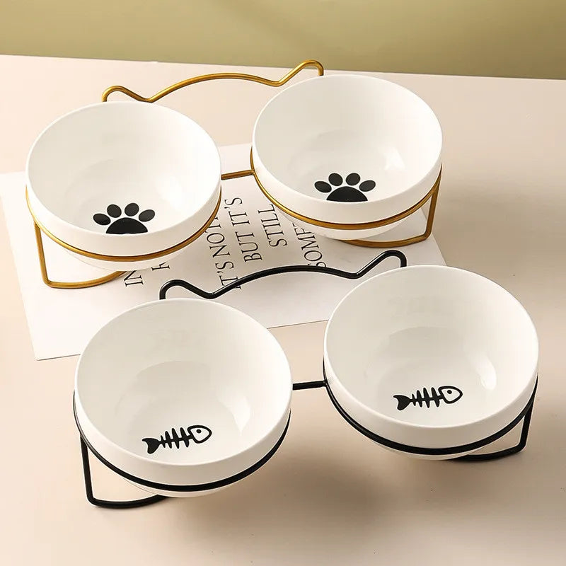 Single or Double Ceramic Pet Bowl Set | 350ml each